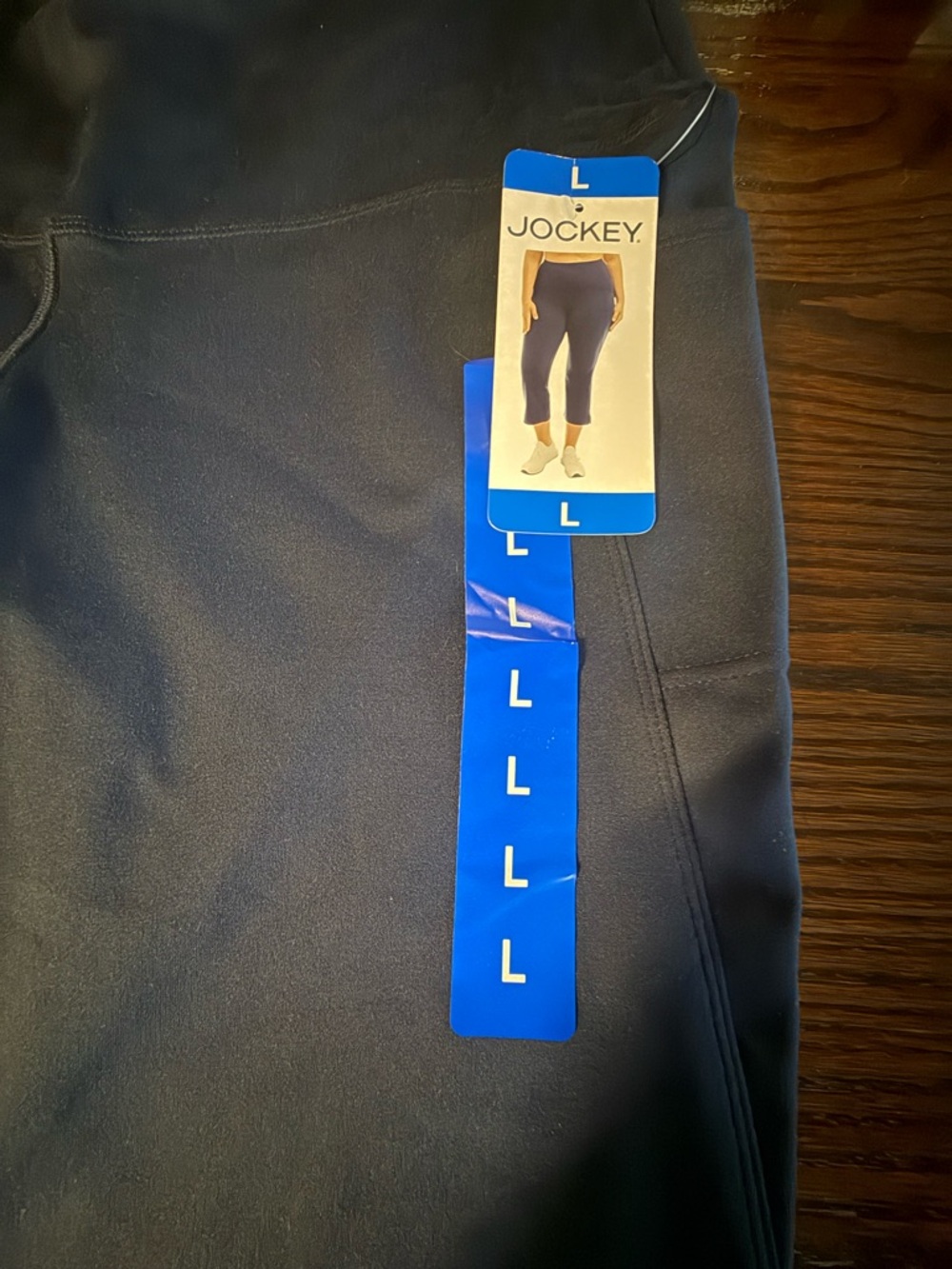 Jockey Cropped Slit Flare Pants NWT 2 Pair Bundle Dark Blue/ Black Side Pocket L - Picture 5 of 11